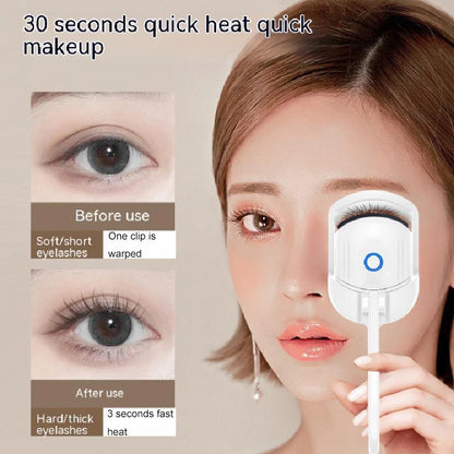 Portable Rechargeable Electric Heated Eyelash Curler – Long-Lasting Thermal Lash Curling Tool