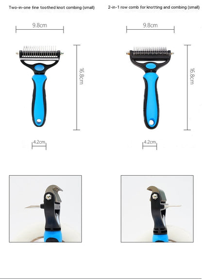 Pet Hair Unknotting Comb – Two-in-One Thin Comb for Grooming & Detangling