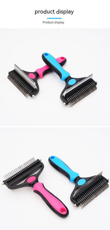 Pet Hair Unknotting Comb – Two-in-One Thin Comb for Grooming & Detangling