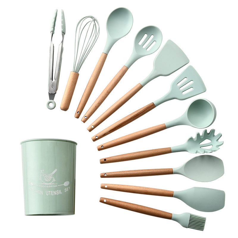 German Silicone Spatula Kitchenware Set – 10/11-Piece Non-Stick Cooking Utensils with Storage Bucket
