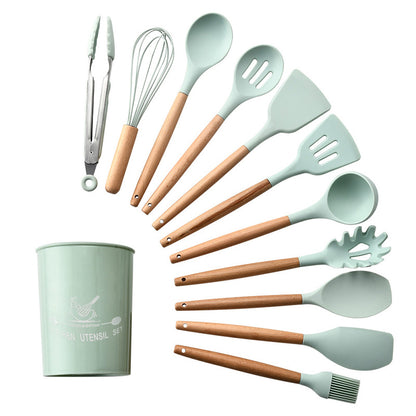 German Silicone Spatula Kitchenware Set – 10/11-Piece Non-Stick Cooking Utensils with Storage Bucket