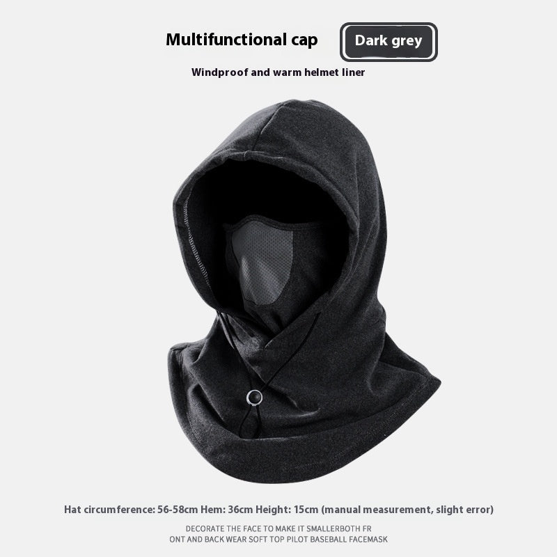 3-in-1 Winter Fleece Hood – Neck Warmer, Face Mask & Hat for Cold Weather and Riding