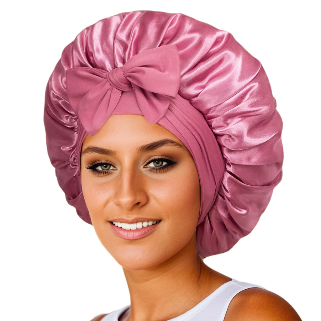 Adjustable Satin Hair Bonnet for Sleeping – Silk Night Cap Scarf Wrap for Curly Hair Protection