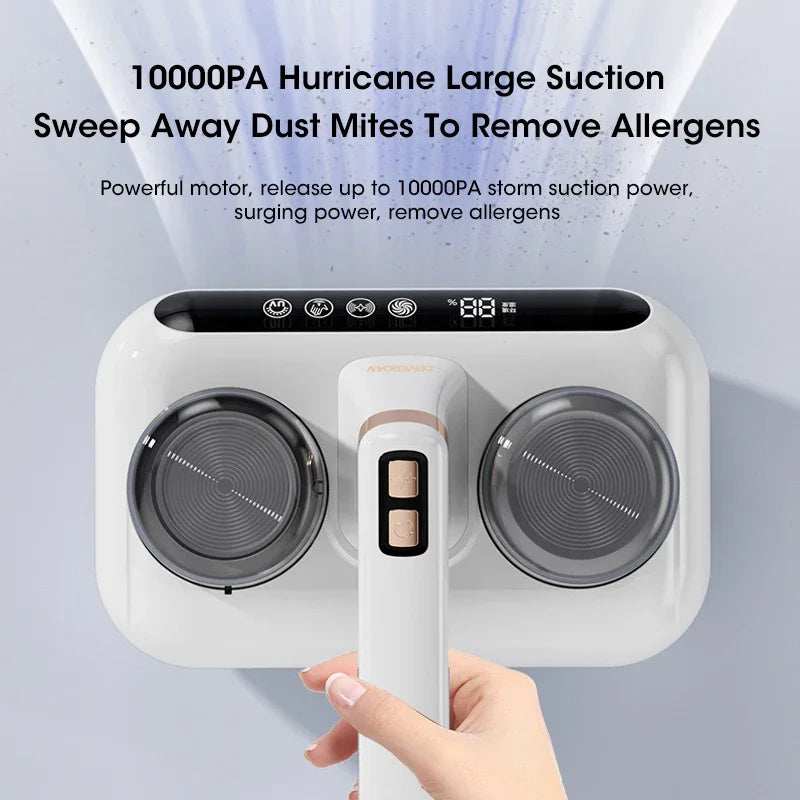Cordless Mattress Vacuum Mite Remover – Powerful Handheld Cleaner with UV Sterilization &amp; 13KPa Suction for Beds &amp; Pillows
