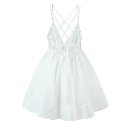 Summer New European And American Style Women's Multi-color Solid Color Sling Dress