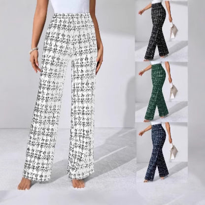 Women's Fashion Casual Plaid Printed Trousers