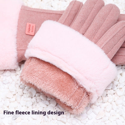 Women's Winter Touch Screen Gloves – Warm Velvet-Lined, Thickened & Windproof for Cycling and Riding