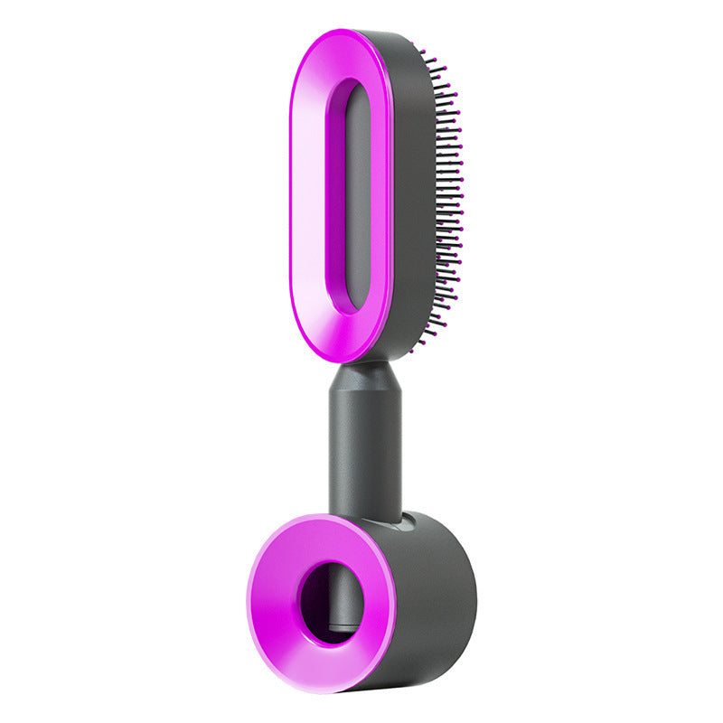 Self-Cleaning Hair Brush for Women – Anti-Static Scalp Massage Comb with One-Key Hair Removal