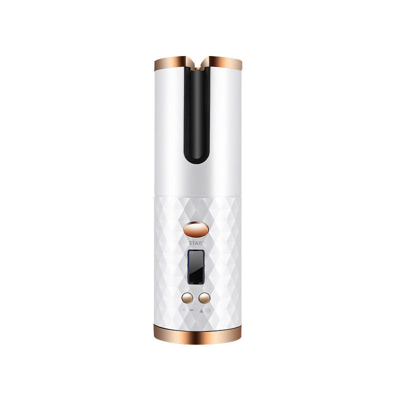Rechargeable Automatic Hair Curler – Portable Ceramic Curling Iron with LCD Display & Rotating Curling Barrel for Women
