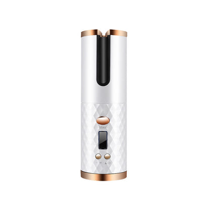 Rechargeable Automatic Hair Curler – Portable Ceramic Curling Iron with LCD Display & Rotating Curling Barrel for Women