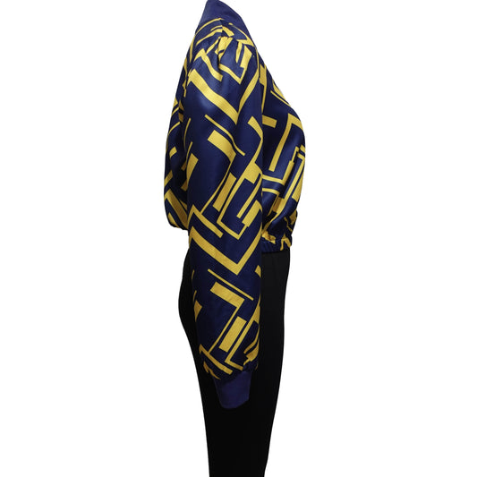 Women's V-Neck Zipper Digital Print Tracksuit – Trendy Long Sleeve Sweatshirt Jacket & Pants Set