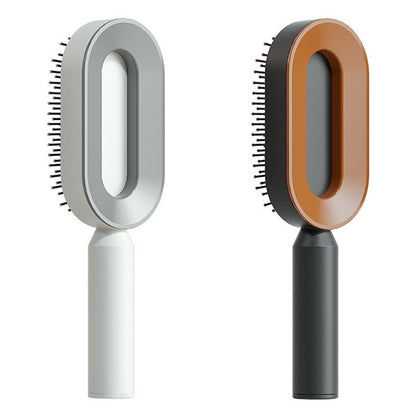 Self-Cleaning Hair Brush for Women – Anti-Static Scalp Massage Comb with One-Key Hair Removal