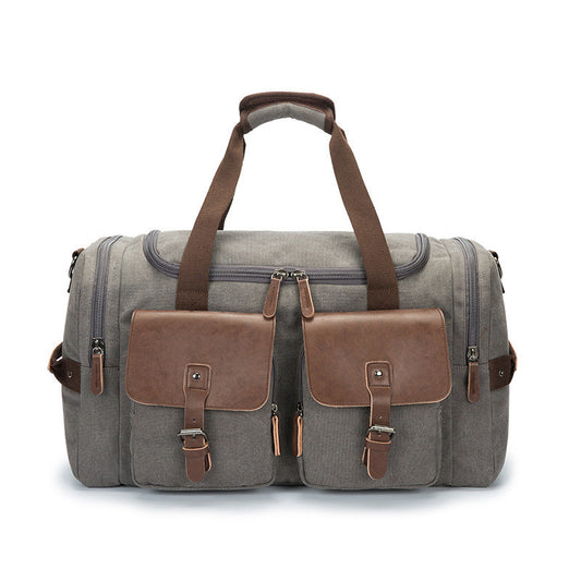 Canvas Travel Duffel Bag – Medium Waterproof Shoulder Weekender with Soft Handle (20–35L, Unisex)