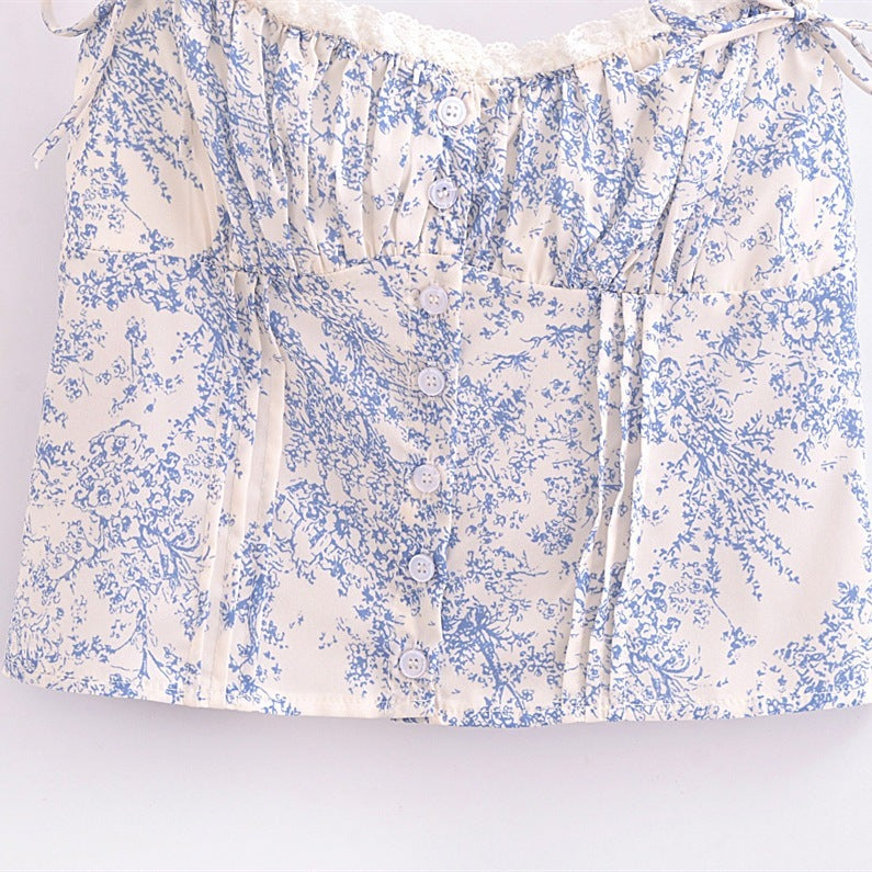 Women's Sexy Backless Slim Fit Top – Single-Breasted Cropped Blouse for Summer