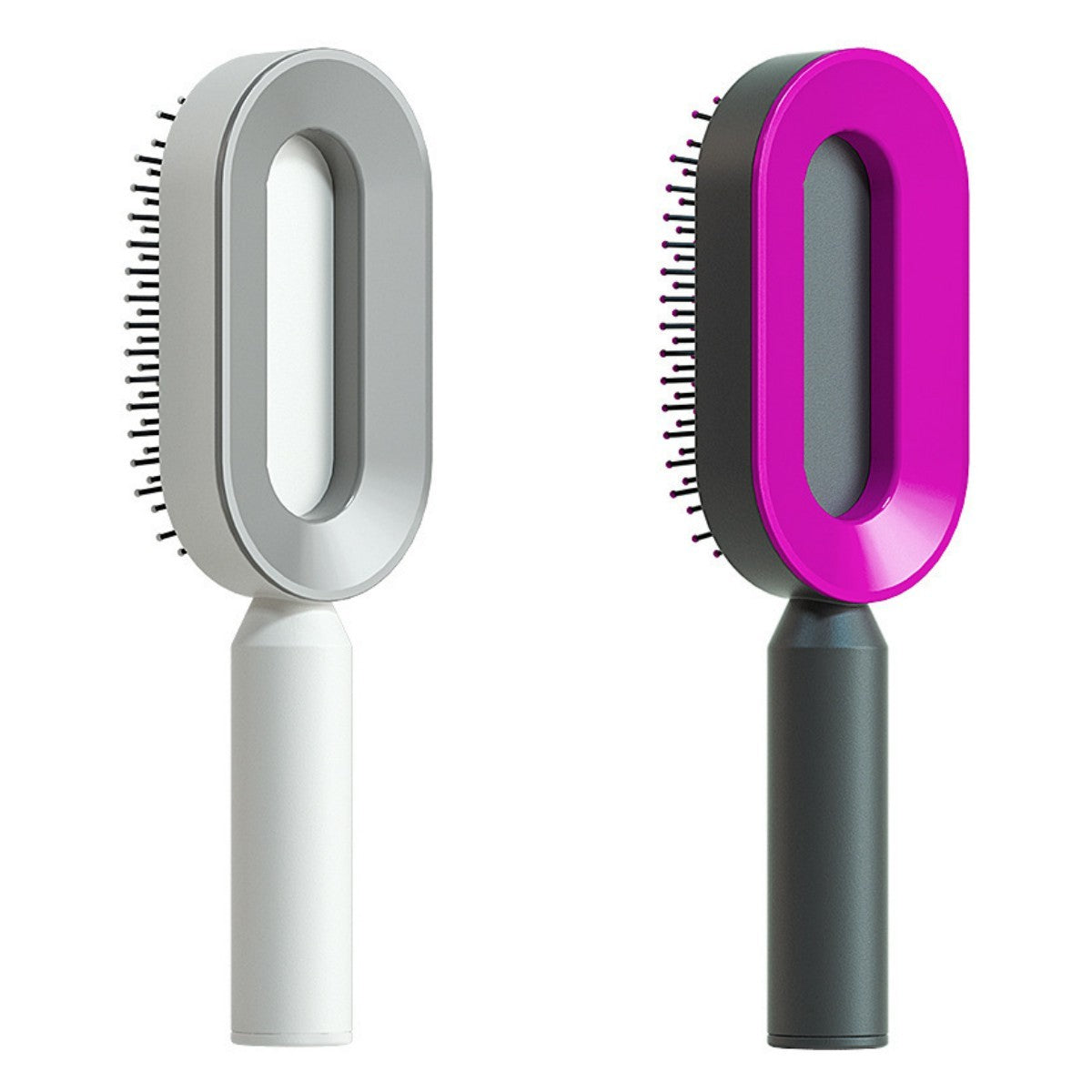 Self-Cleaning Hair Brush for Women – Anti-Static Scalp Massage Comb with One-Key Hair Removal