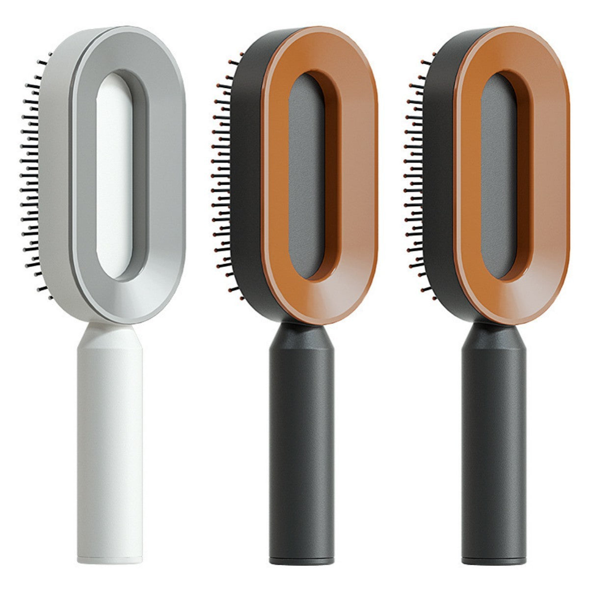 Self-Cleaning Hair Brush for Women – Anti-Static Scalp Massage Comb with One-Key Hair Removal