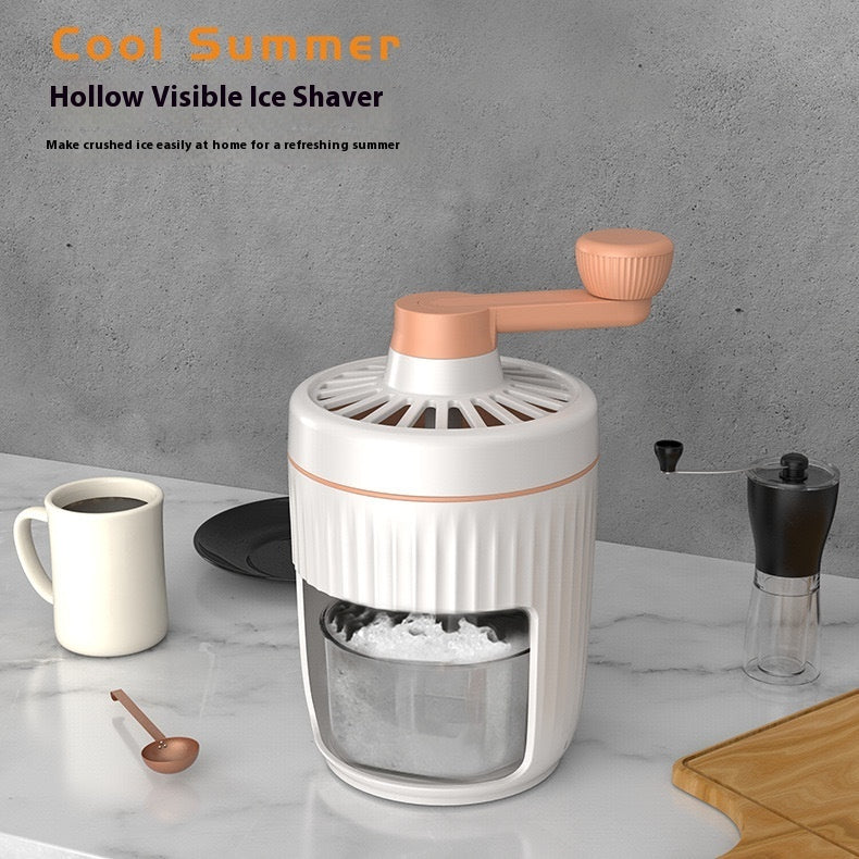 Hand-Cranked Ice Shaving Machine – Portable Smoothie &amp; Snow Cone Maker for Home &amp; Outdoor Fun!