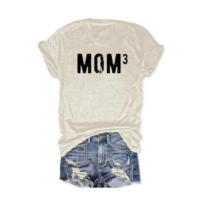 Women's Casual MOM3 Graphic T-Shirt – Soft Round Neck Short Sleeve Tee