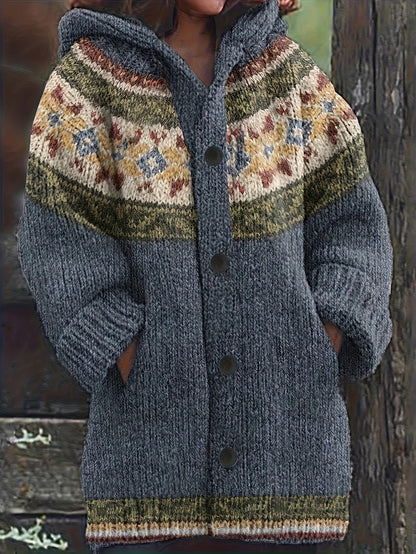 Women's Printed Casual Hooded Outerwear – Lightweight Zip-Up Jacket for Everyday Wear