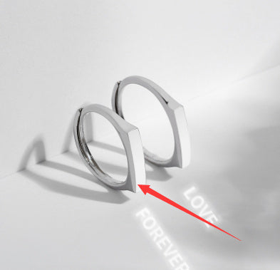 Romantic S925 Silver Love Ring – Light Reflection Hidden Message Jewelry for Engagement & Gifts
