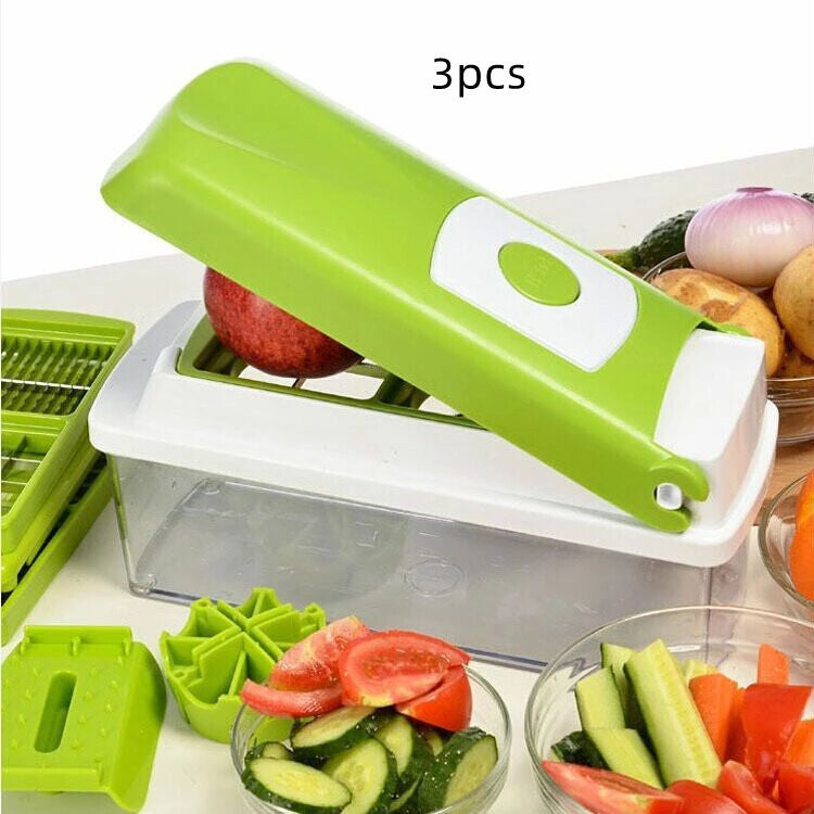 12pcs Multifunctional Vegetable Chopper Set – Handheld Food Grater, Slicer, Dicer &amp; Manual Food Cutter for Kitchen