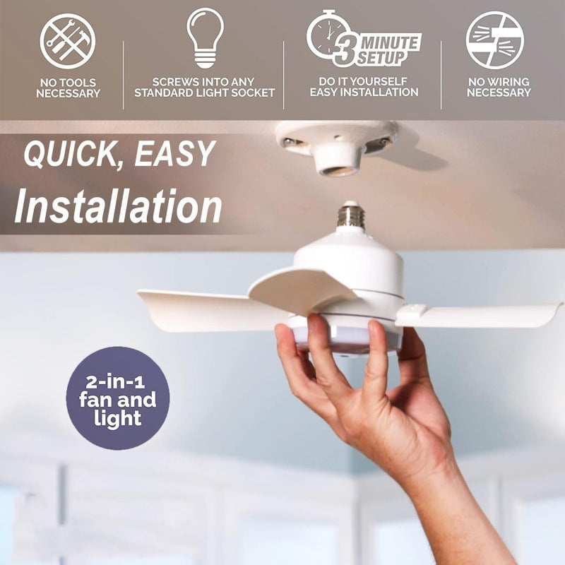 Socket Fan Light with Remote – 2-in-1 LED Bulb &amp; Ceiling Fan for Effortless Comfort