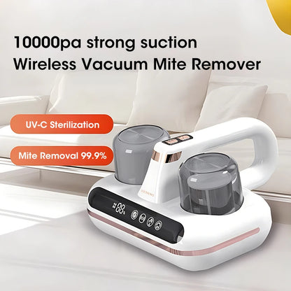 Cordless Mattress Vacuum Mite Remover – Powerful Handheld Cleaner with UV Sterilization &amp; 13KPa Suction for Beds &amp; Pillows