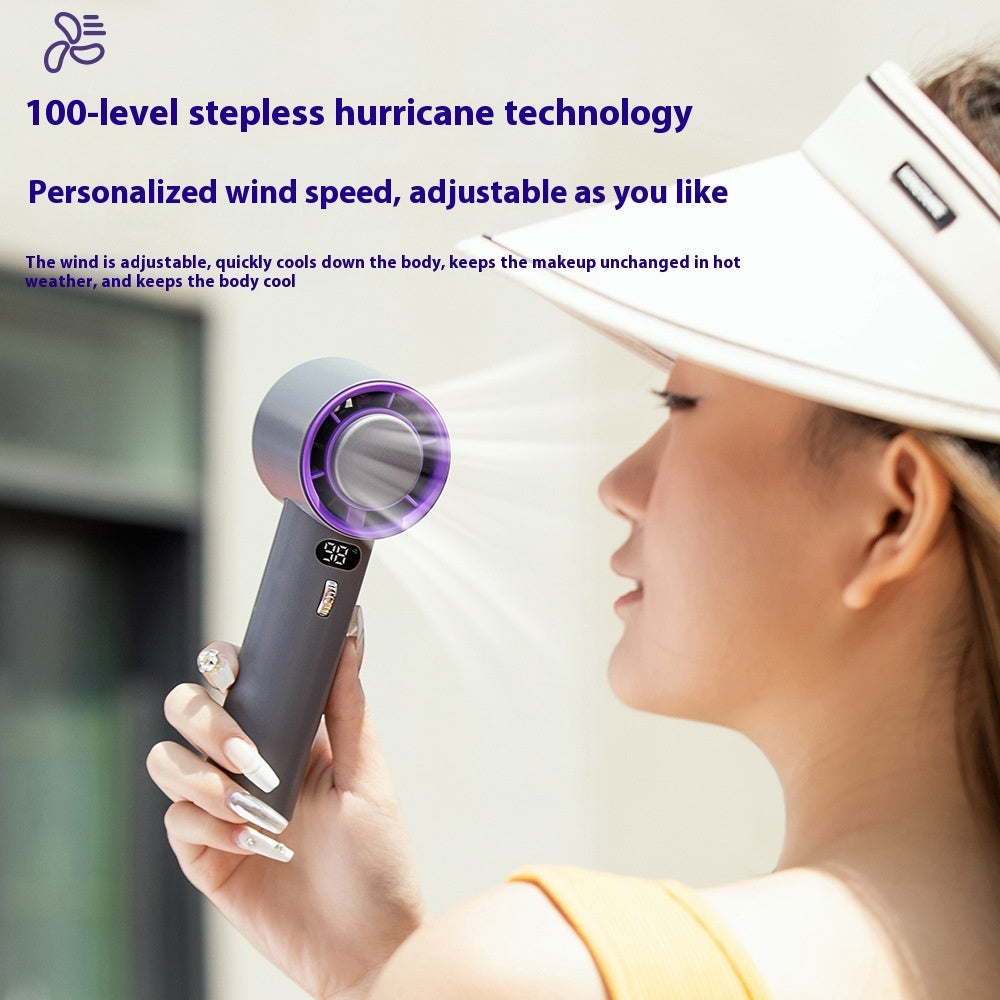 Portable Handheld Turbo Fan with Cooling Technology – 3000mAh Rechargeable Battery | Cold Compress + Adjustable Wind Speeds | Mini USB Personal Fan for Summer Relief