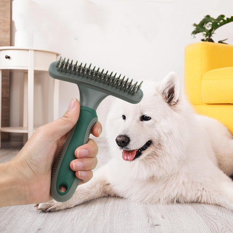 Double Row Pet Grooming Comb – Gentle Detangling for a Shiny, Healthy Coat