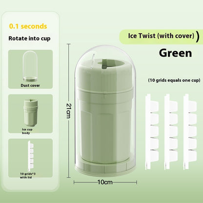 Rotating Ice Cube Tray with Lid – Twist-Release Ice Block Mold for Freezer, Home &amp; Mini Refrigerator (300ml)