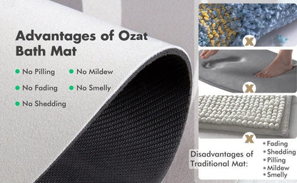 Cushion Mat Super‑Absorbent Soft Carpet – Quick‑Dry, Non‑Slip Dirt Barrier (Round, 40×60 cm)