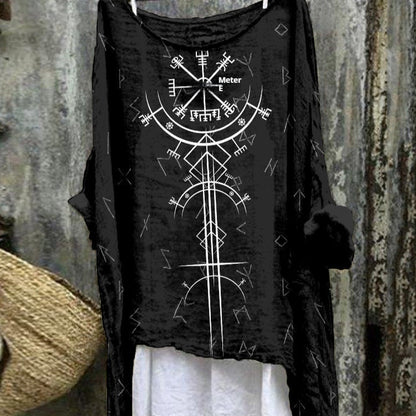 New Casual Long Sleeve Loose Printed Women's T-shirt