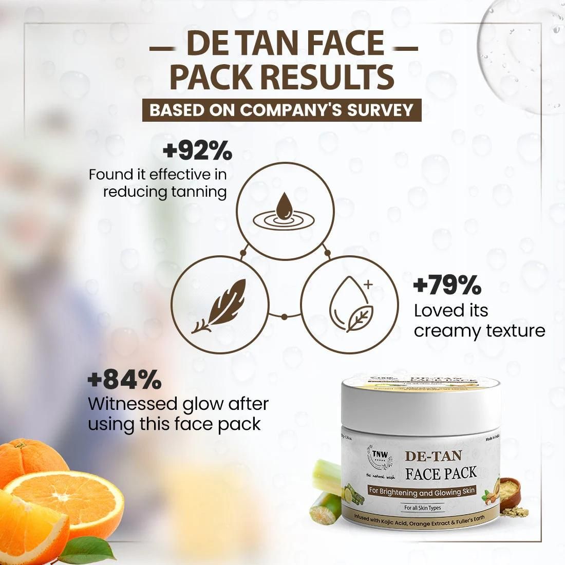 DE-Tan Face Pack – Glowing &amp; Radiant Skin | 50gm | With Kojic Acid, Argan Oil &amp; Natural Extracts