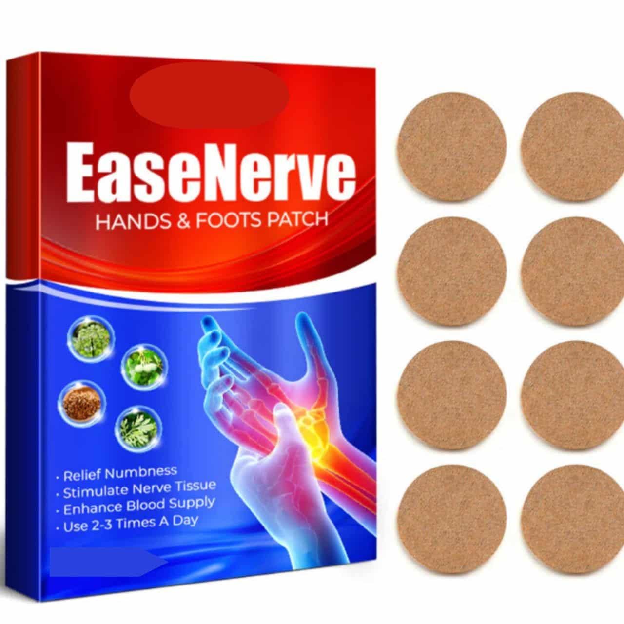 Ease Nerve Relief Patch for Hands & Feet – Herbal Pain Relief Patches for Nerve Discomfort, Stiffness & Fatigue (Pack of 1)