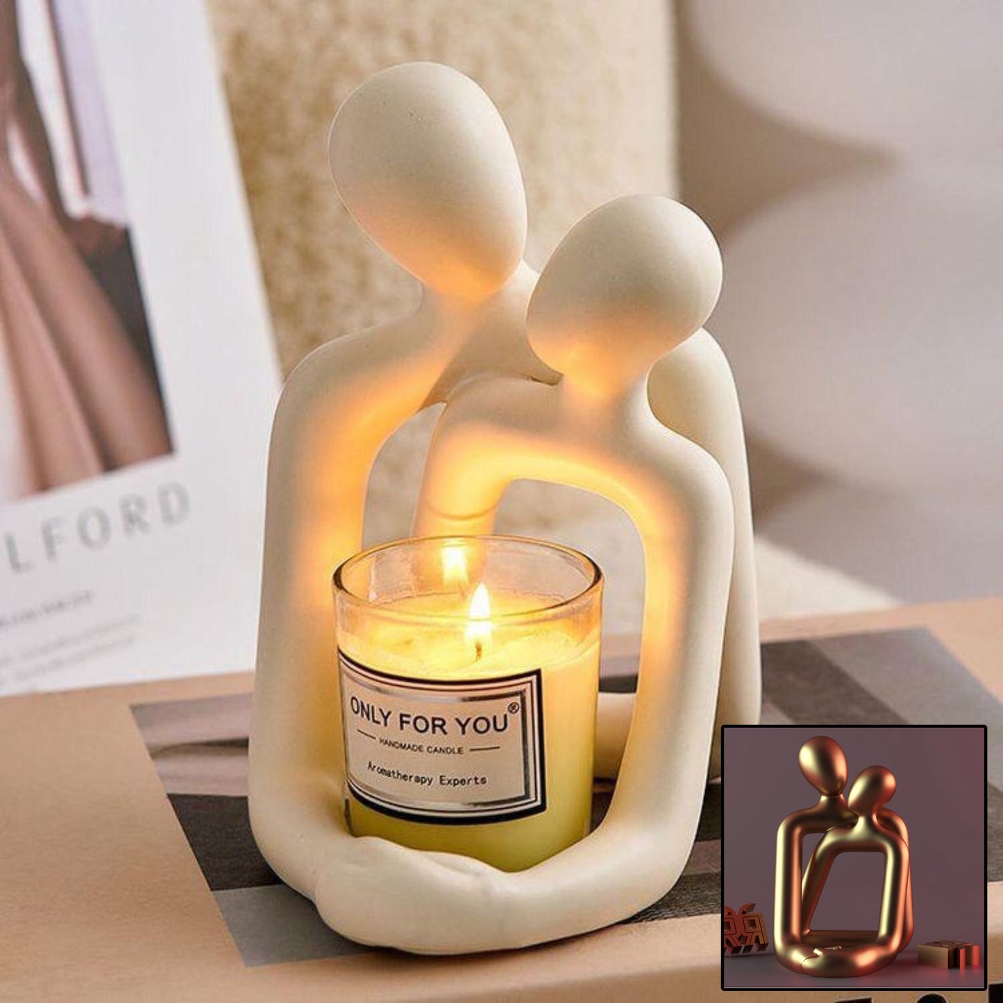 Heartwarming Loving Couple Resin Statue – A Timeless Symbol of Love for Elegant Modern Decor