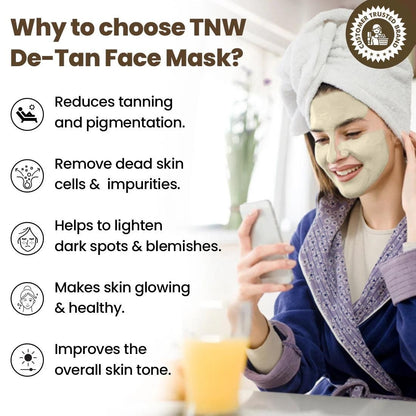 DE-Tan Face Pack – Glowing &amp; Radiant Skin | 50gm | With Kojic Acid, Argan Oil &amp; Natural Extracts