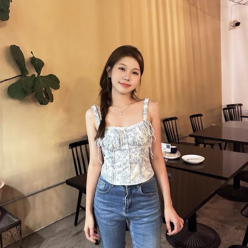 Women's Sexy Backless Slim Fit Top – Single-Breasted Cropped Blouse for Summer