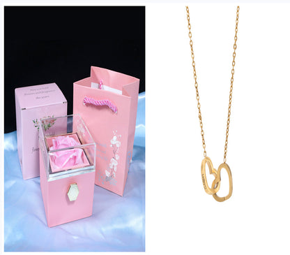 Rotating Soap Flower Rose Gift Box – A Timeless Romantic Surprise with Hidden Jewelry Drawer
