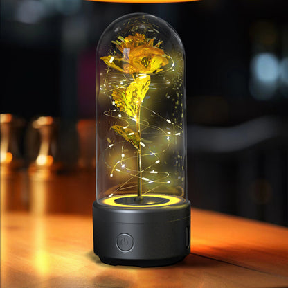 2-in-1 Rose LED Light & Bluetooth Speaker – Romantic Gift in Glass Dome