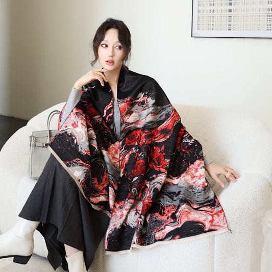 Women's Autumn Winter Office Shawl – Dual-Use Korean Style Warm Scarf Wrap for Formal & Casual Wear