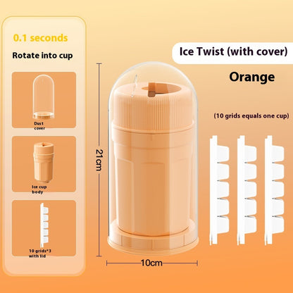 Rotating Ice Cube Tray with Lid – Twist-Release Ice Block Mold for Freezer, Home &amp; Mini Refrigerator (300ml)