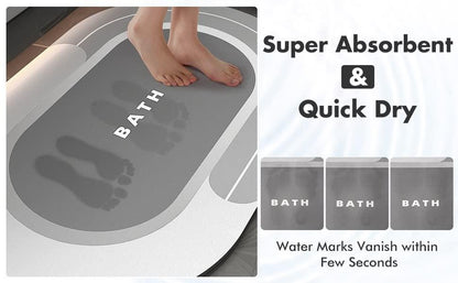 Cushion Mat Super‑Absorbent Soft Carpet – Quick‑Dry, Non‑Slip Dirt Barrier (Round, 40×60 cm)