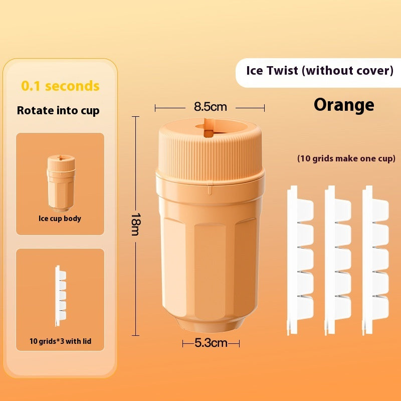 Rotating Ice Cube Tray with Lid – Twist-Release Ice Block Mold for Freezer, Home &amp; Mini Refrigerator (300ml)