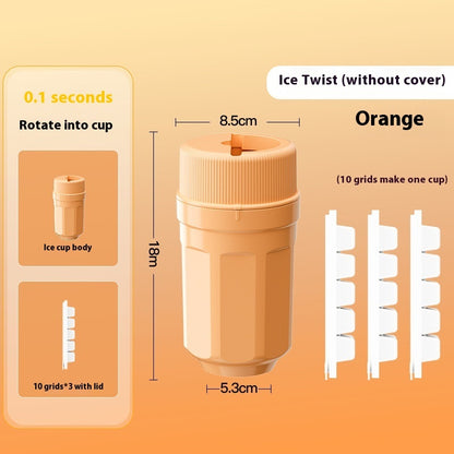Rotating Ice Cube Tray with Lid – Twist-Release Ice Block Mold for Freezer, Home &amp; Mini Refrigerator (300ml)