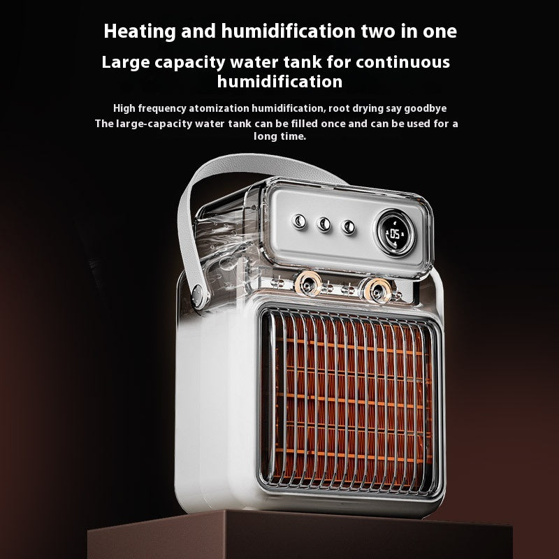 2-in-1 Efficient Room Heater & Humidifier – 1200W Indoor Table Heater with Safety Features