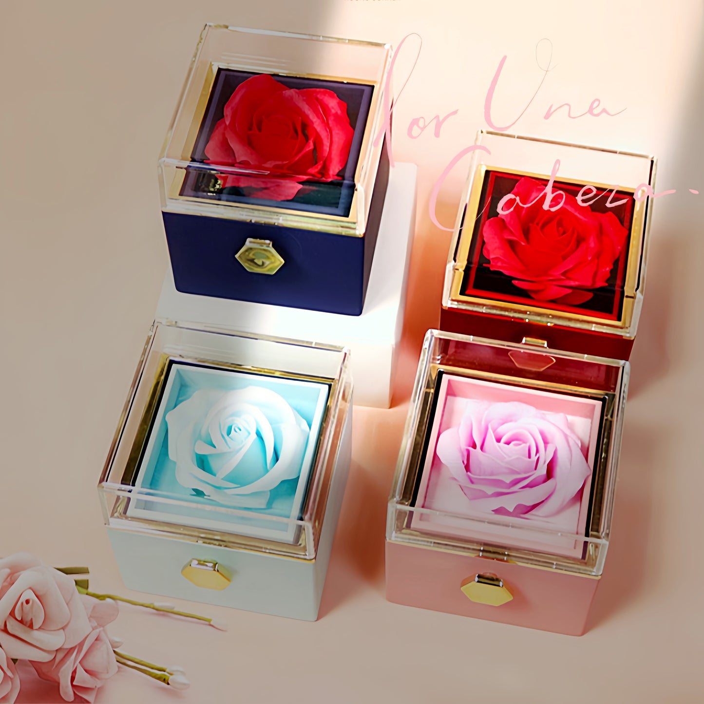 Rotating Soap Flower Rose Gift Box – A Timeless Romantic Surprise with Hidden Jewelry Drawer