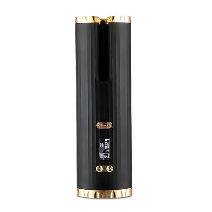 Rechargeable Automatic Hair Curler – Portable Ceramic Curling Iron with LCD Display & Rotating Curling Barrel for Women