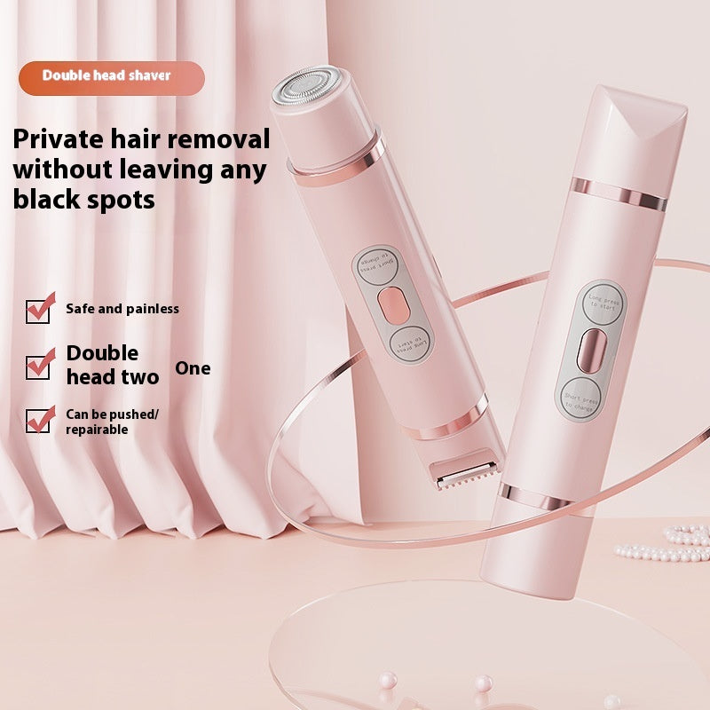 Dual-Head Electric Epilator – Painless Hair Removal Shaver for Women’s Face, Bikini, Legs & Underarms