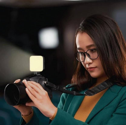 LED Video Light with Phone Holder Clip – Adjustable Brightness &amp; Color Temperature | Portable Lighting for Tripod, Selfie Stick, Live Streaming &amp; Video Recording
