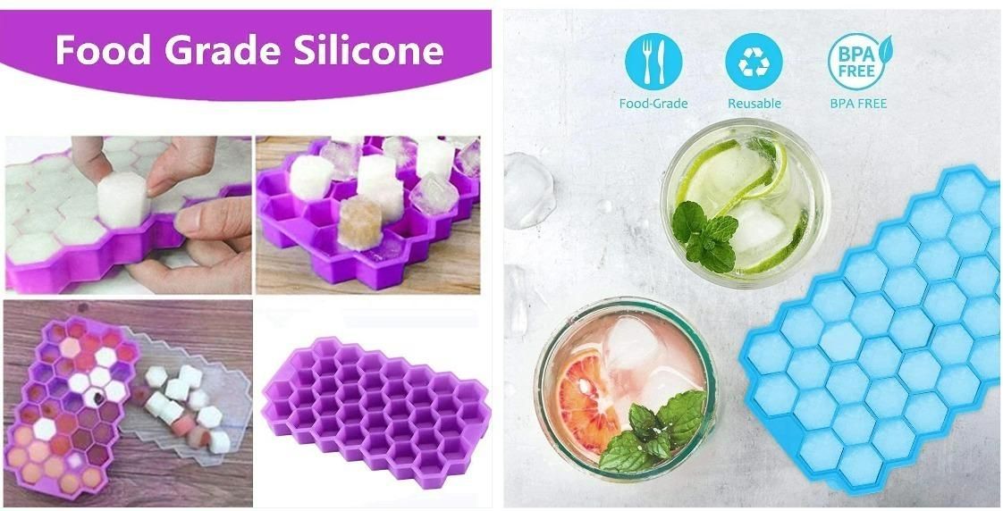 Ice Cube Maker Tray – BPA-Free Silicone Molds (Pack of 2) | Multi-Use for Drinks, Juices, Cocktails